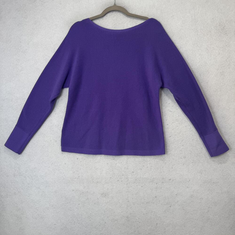 J Jill Sweater Womens Small Purple Boat Neck Long Sleeve Relaxed Knit Pullover